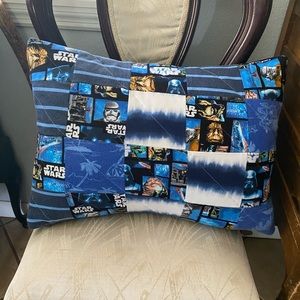 Handcrafted Pillow  Cover 21x15 Star Wars Patchwork Néw